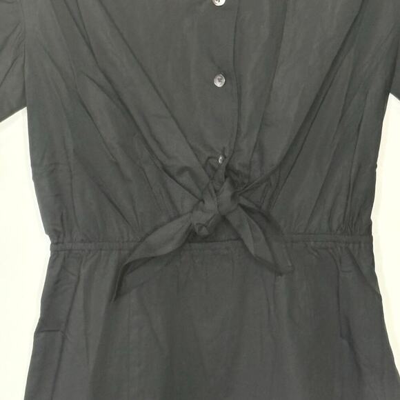 Thakoon Collared Short Sleeve Cotton Black Maxi Dress Womens Size 2 - Picture 3 of 11